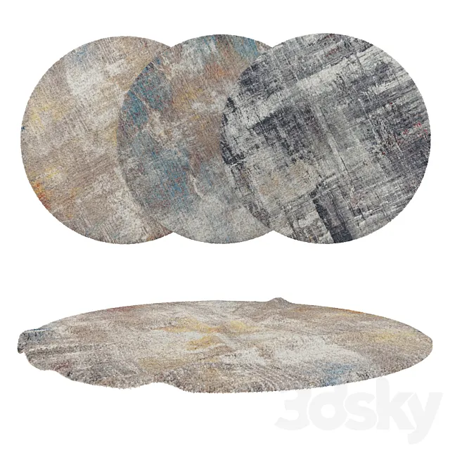 Round Carpets Set 233 3DModel