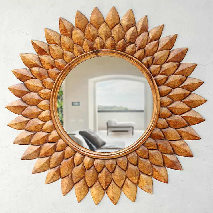 Round Carved Lotus Mirror 3D Model