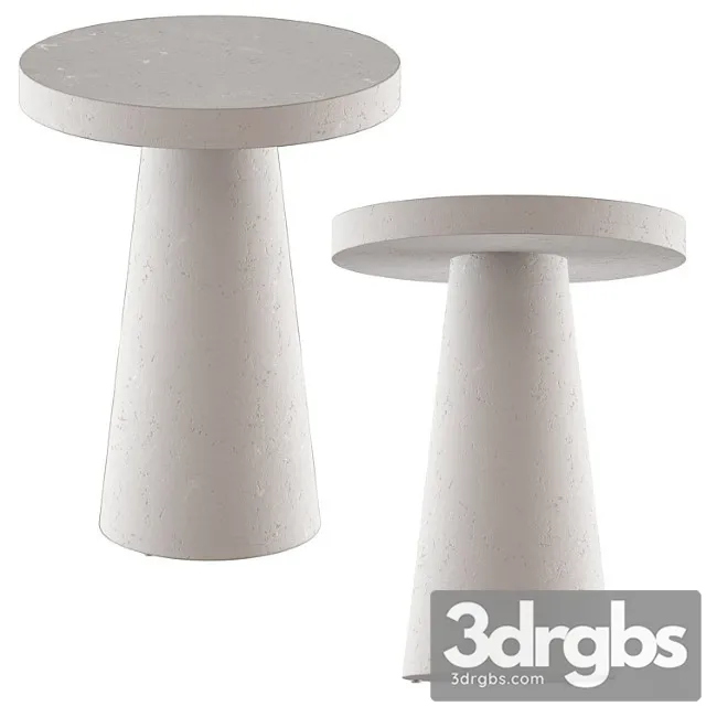 Round Coffee Table Willy Vghite Plaster Pedestal Side Table 3D Model Free