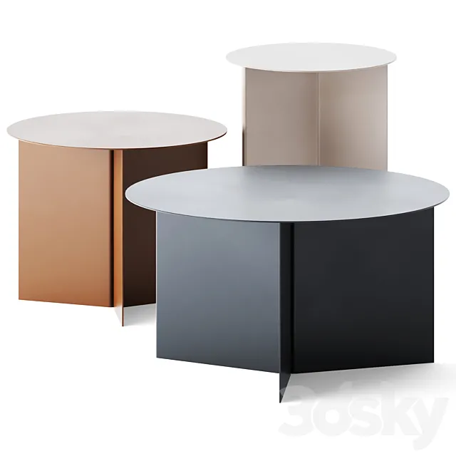 Round Coffee Tables Slit by Hay 3D Model