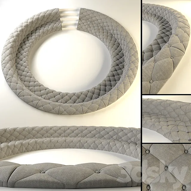 round couch built-in floor 3DModel