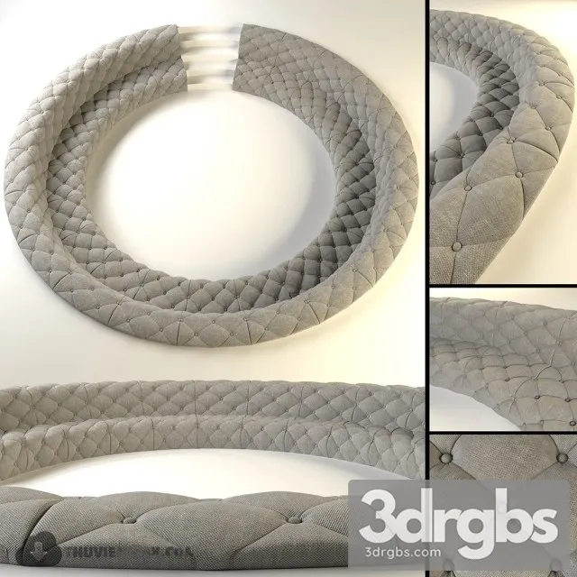 Round  Couch Modem 3D Model Free