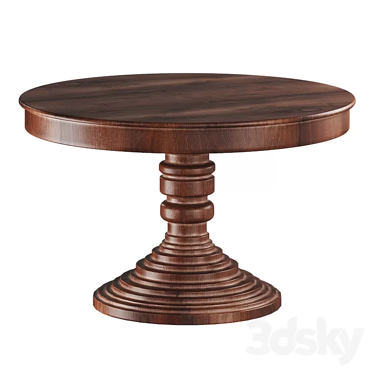 Round dining table in classic style 3D Model