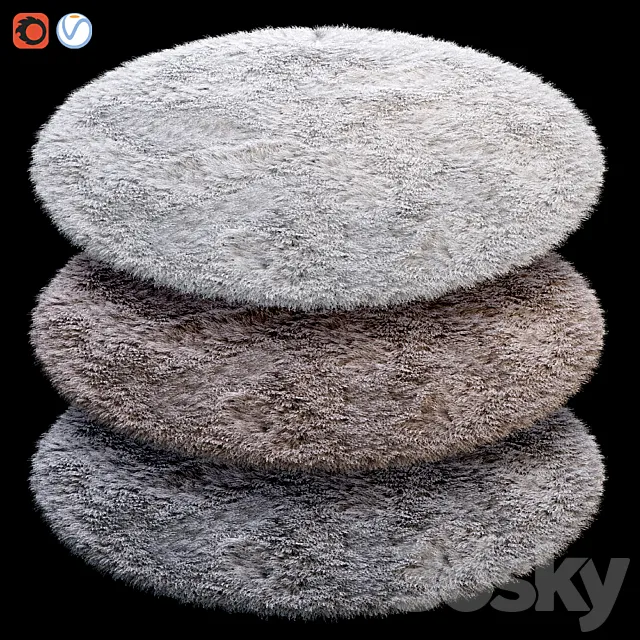 Round fluffy carpet 3DModel