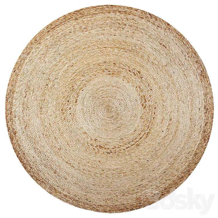 Round jute rug 200 3D Model Free