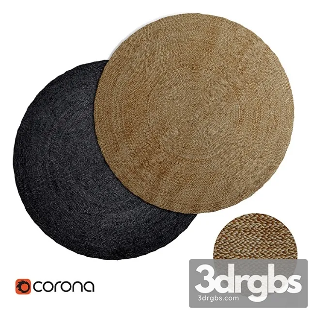 Round Jute Rug 3D Model Free