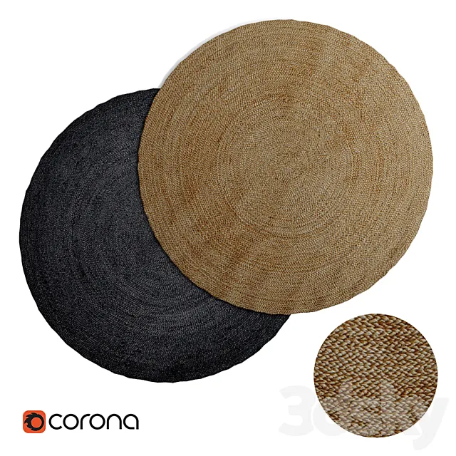 Round jute rug 3DModel