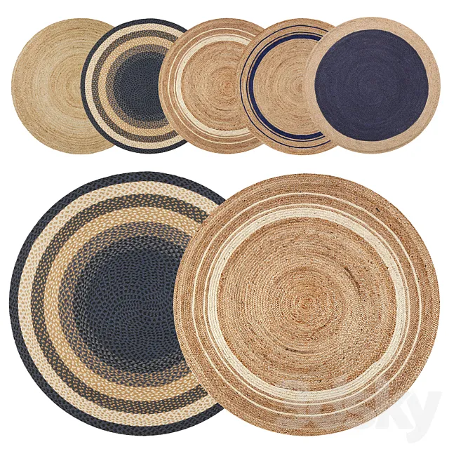 Round jute rug 3DModel