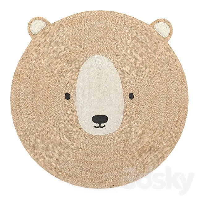 Round jute rug HM 3D Model
