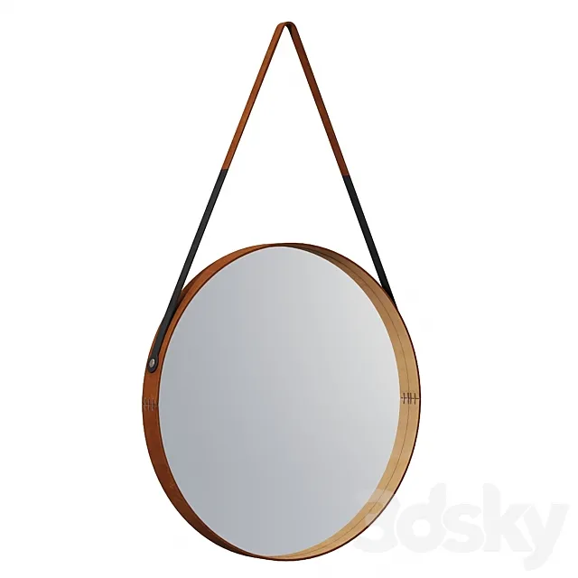 Round leather mirror 3DModel