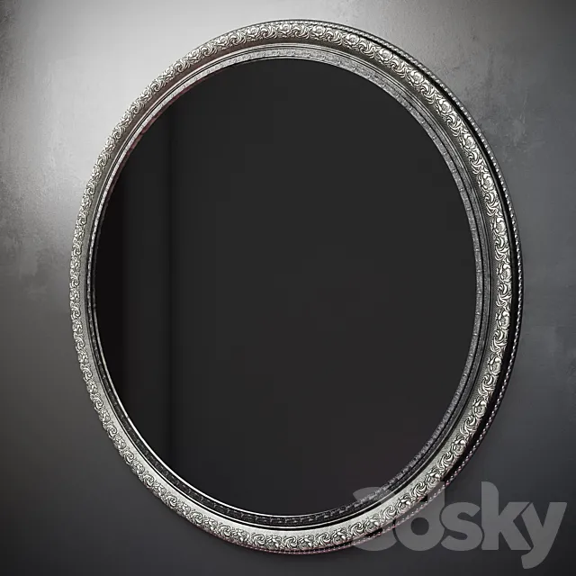 Round Mirror (baguette art.BR 1034-BK) 3DModel