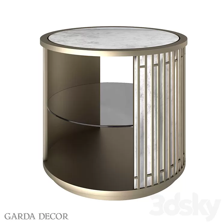 Round Mirror Cabinet with Shelf KFG077 Garda Decor 3D Model