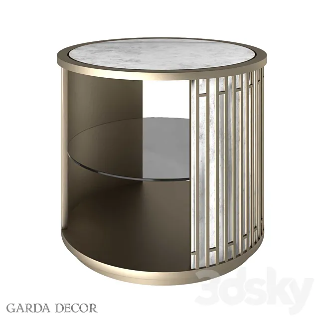 Round Mirror Cabinet with Shelf KFG077 Garda Decor 3DModel