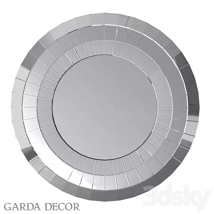 Round Mirror in A Frame OF MIRROR ELEMENTS 50SX-9159 Garda Decor 3D Model