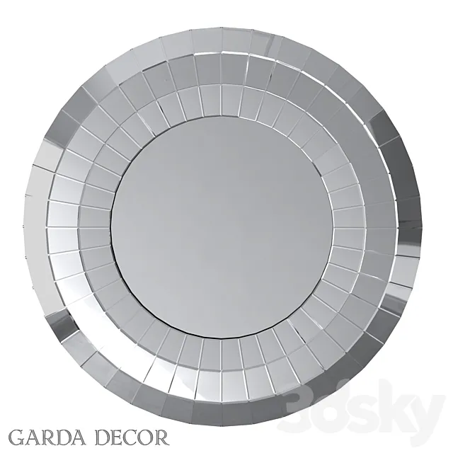 Round Mirror in A Frame OF MIRROR ELEMENTS 50SX-9159 Garda Decor 3DModel