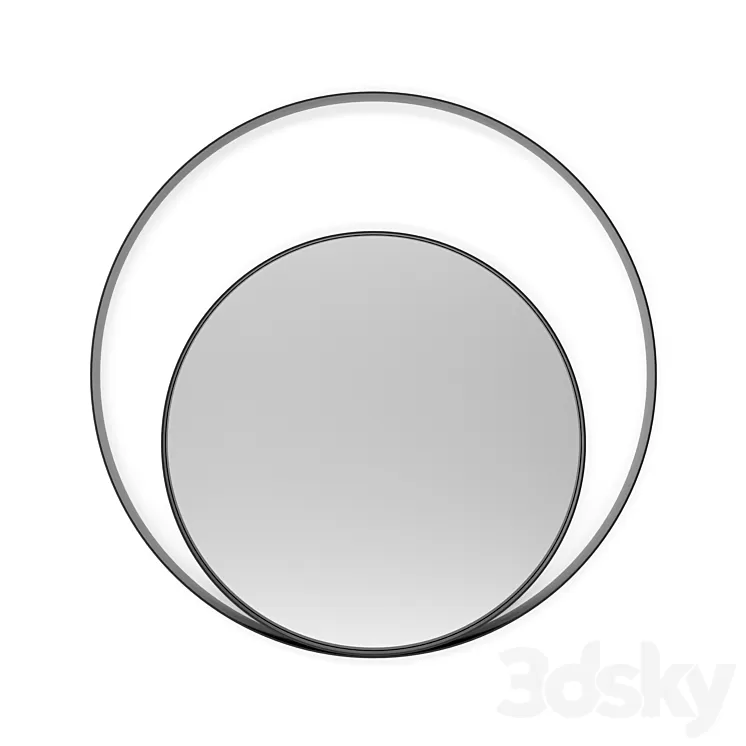Round mirror in metal frame Iron Ring 3D Model