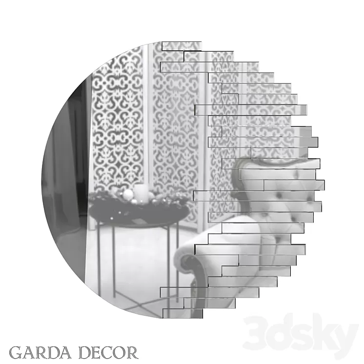 ROUND MIRROR WITH DECOR 50SX-9300 Garda Decor 3D Model
