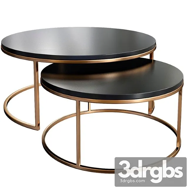 Round nesting coffee table 2 3D Model Free