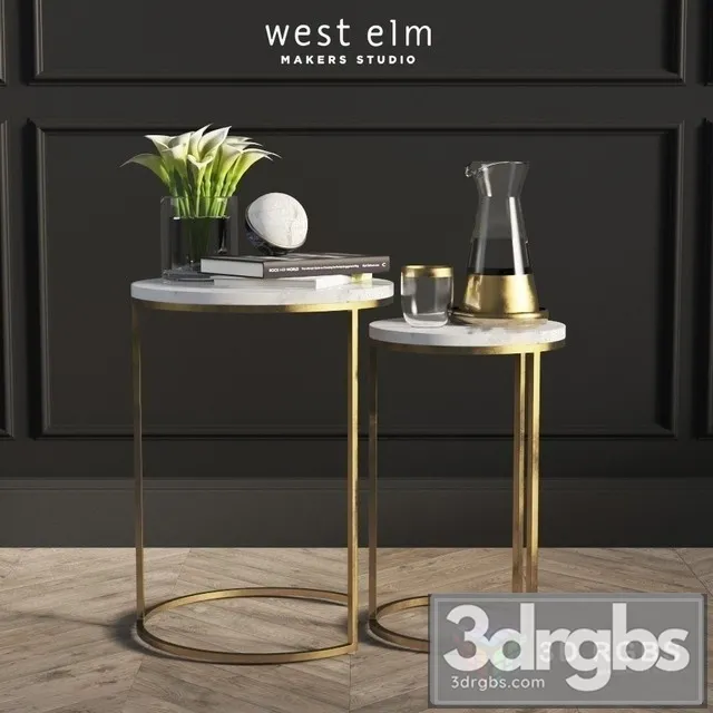 Round Nesting Side Tables Set 3D Model Free