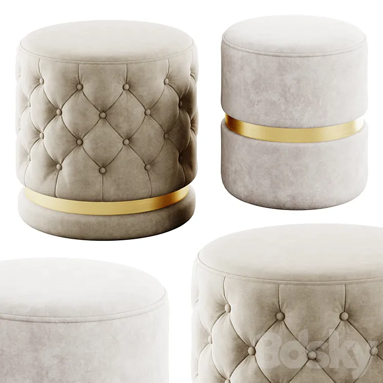 Round ottomans by !nspire 3D Model Free