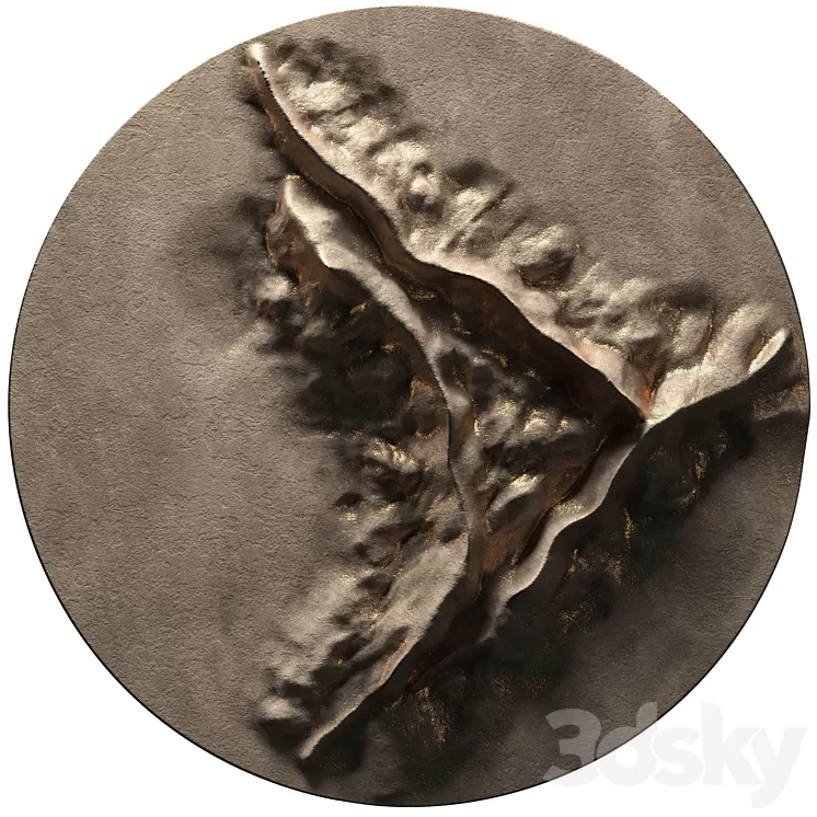 Round Panel on the wall Crater 3D Model