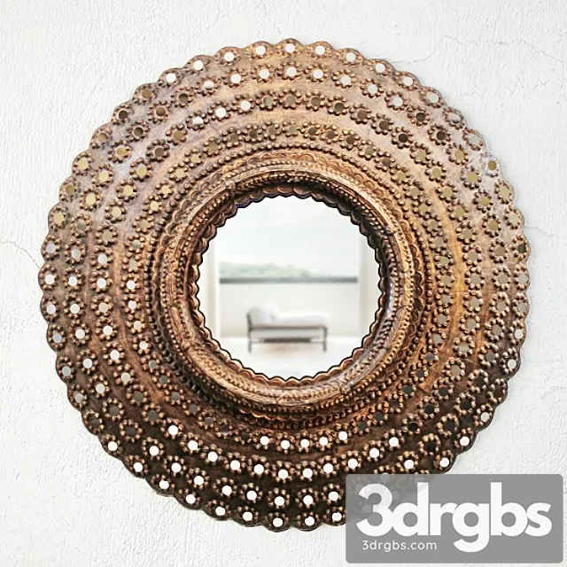 Round Peacock Mirror 3D Model Free