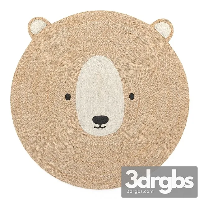 Round Rug Made of Jute Hm 3D Model Free