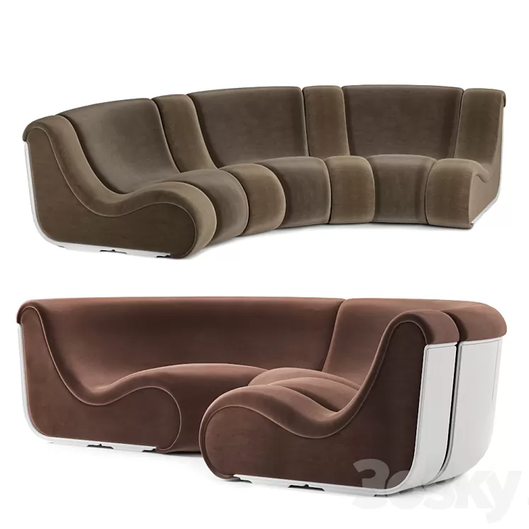 Round sofa 3 3D Model
