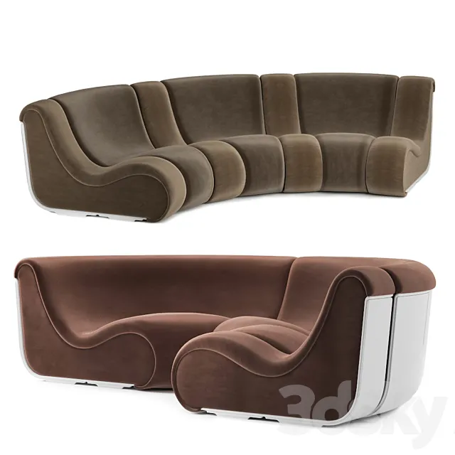 Round sofa 3 3DModel