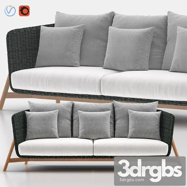 Round Sofa 3 Point 3D Model Free