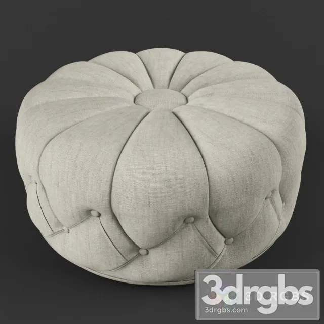 Round Tufted Pouf 3D Model Free
