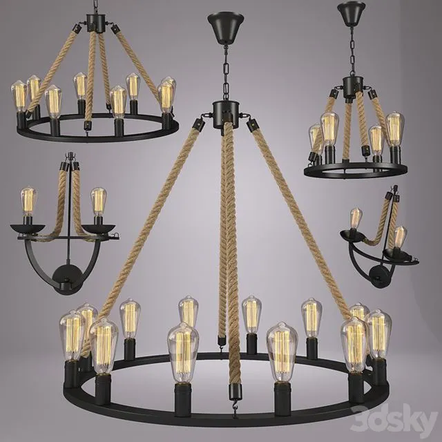 Round-type pendant lamp 3D Model