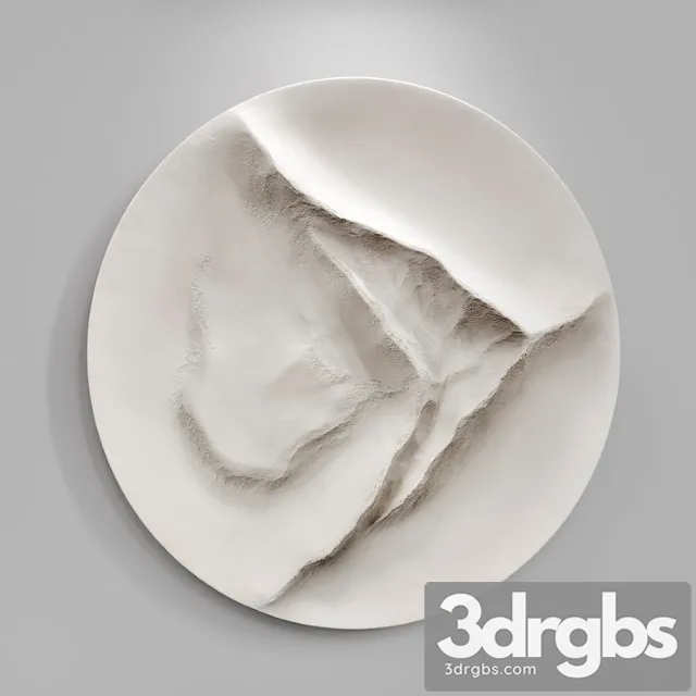 Round Wall Panel From A Mountain Stream 3D Model Free