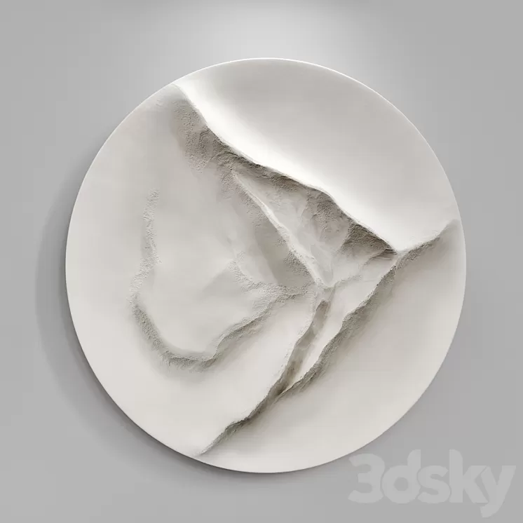Round Wall panel FROM A MOUNTAIN STREAM 3D Model