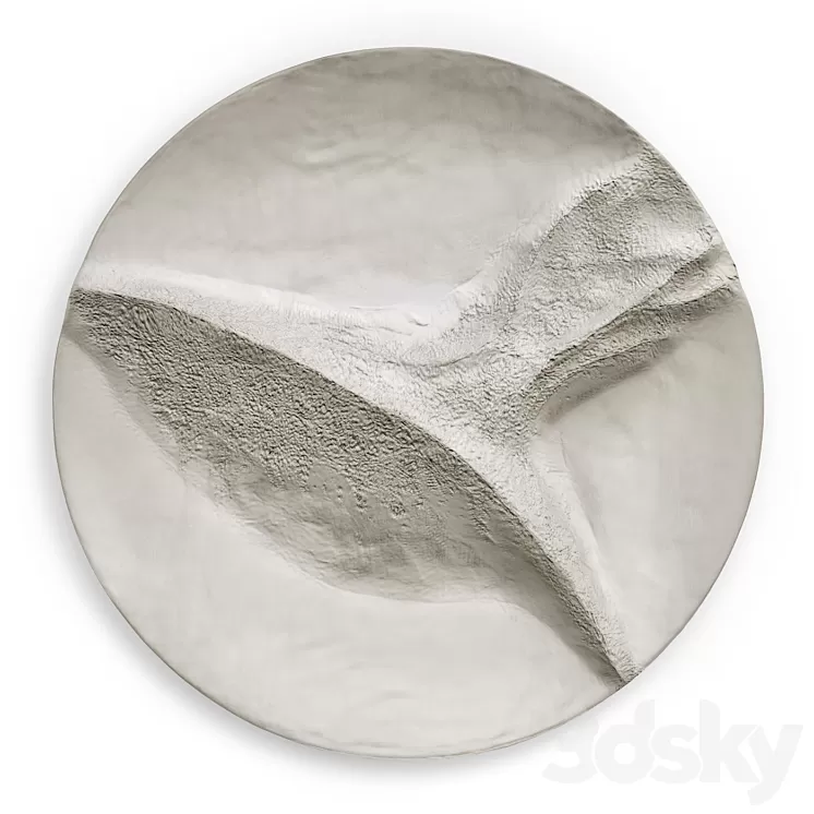 Round Wall panel Windhover Metal Plaster 3D Model