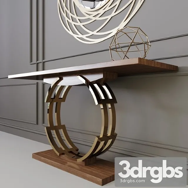 Rounded Console Mirror Set 3D Model Download