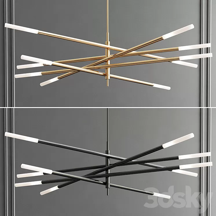 Rousseau Articulating LED Chandelier 3D Model