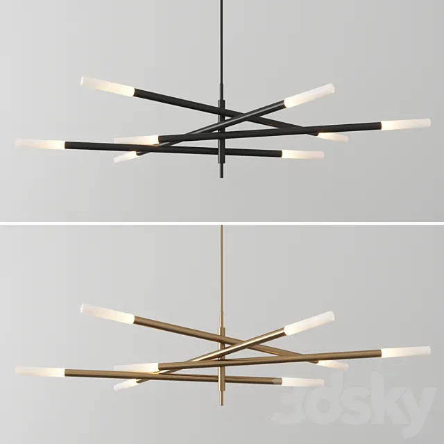 Rousseau grande eight light articulating chandelier by Kelly Wearstler 3D Model