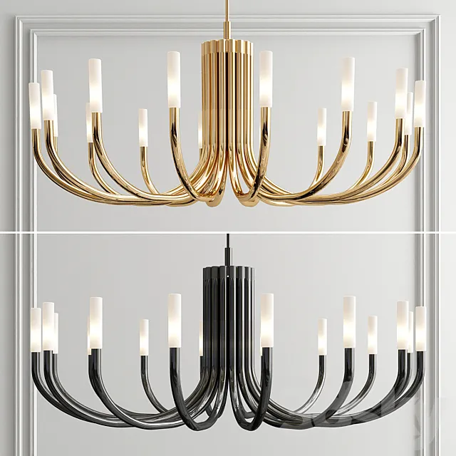 Rousseau Large Oval Chandelier 3D Model