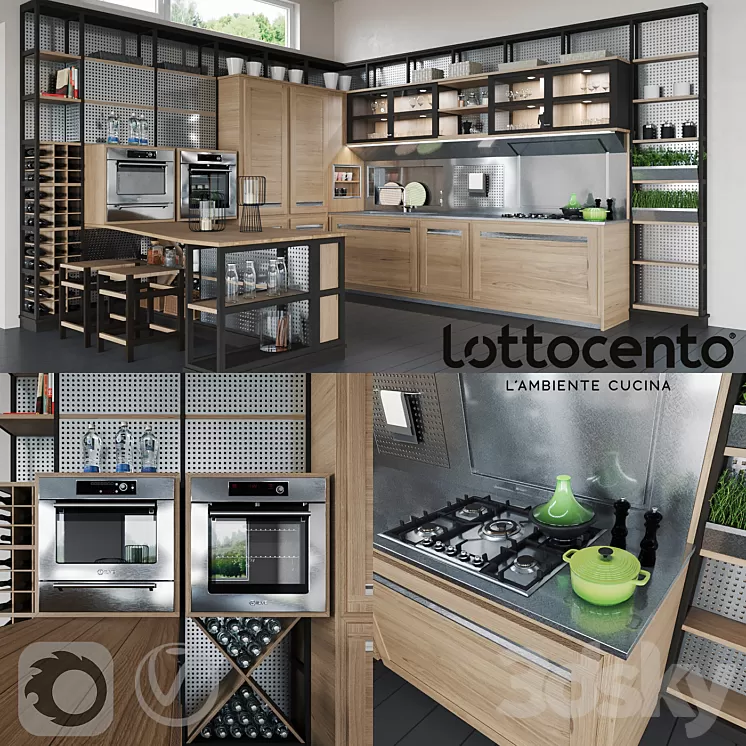 Roveretto kitchen by L'Ottocento 3D Model