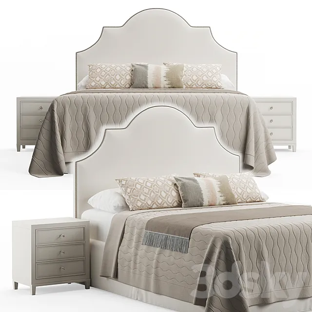 Rowe Bedroom King Headboard Bed 3DModel