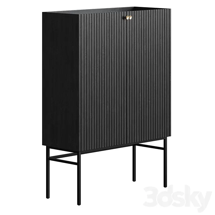 Rowico Home Halifax Cabinet Black 3D Model Free