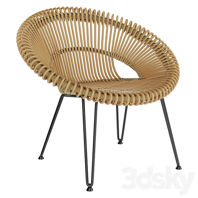 Roy Lounge Camel Chair 3D Model