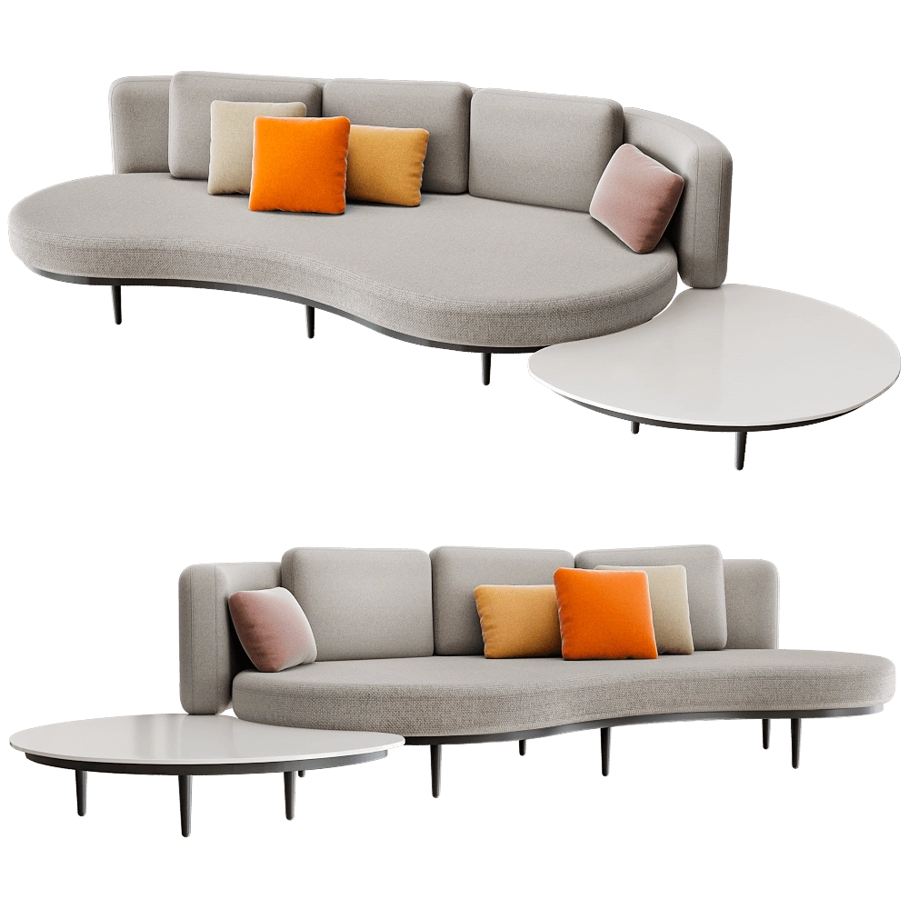 Royal Botania - Garden sofa and table ORGANIX LOUNGE 3 3D Model