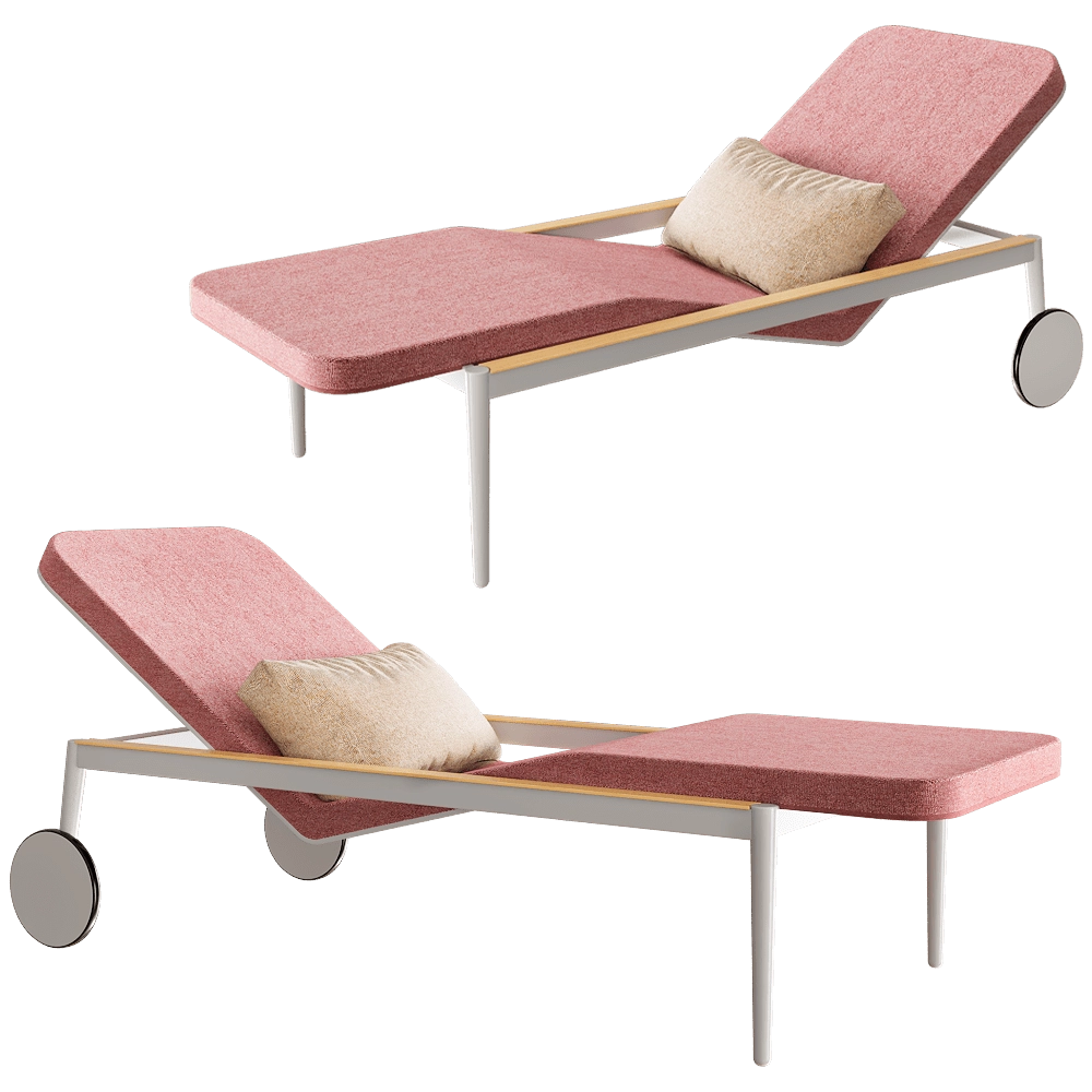 Royal Botania - Sun lounger with castors STYLETTO 3D Model