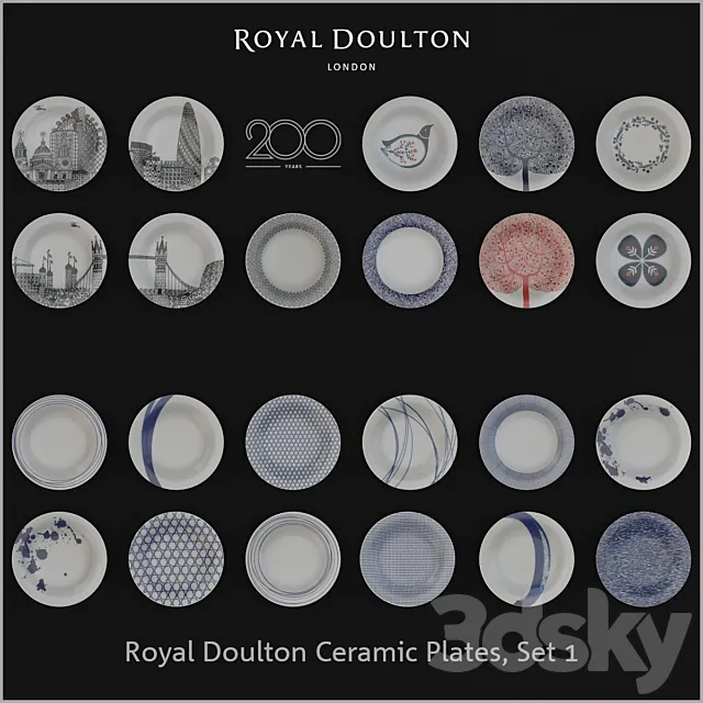 Royal Doulton Ceramic Plates Set 1 3D Model