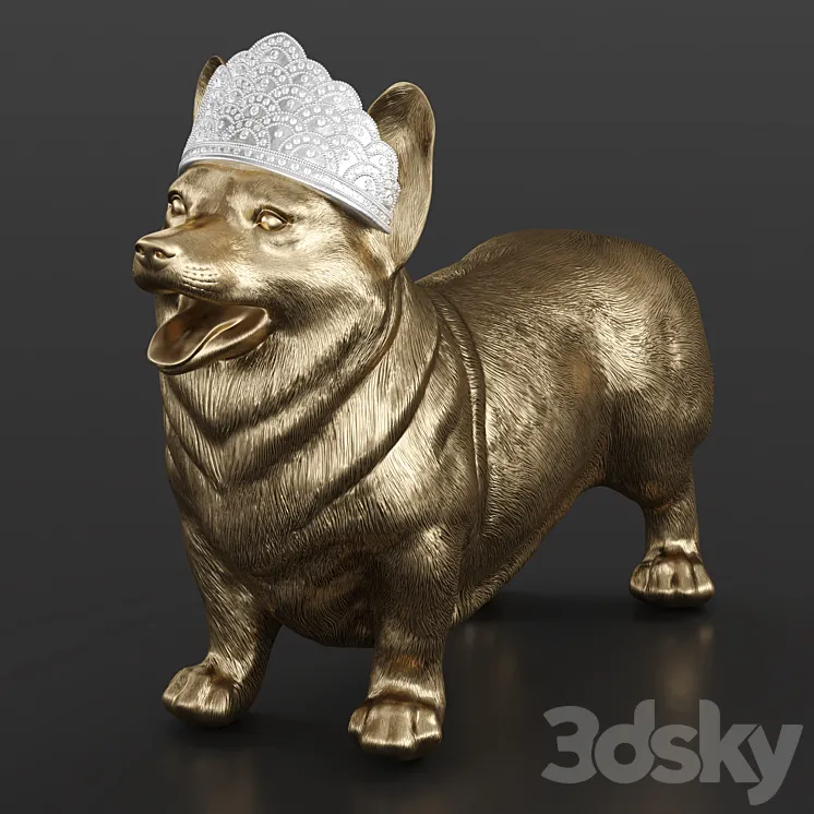 Royal Standing Corgi 3D Model Free