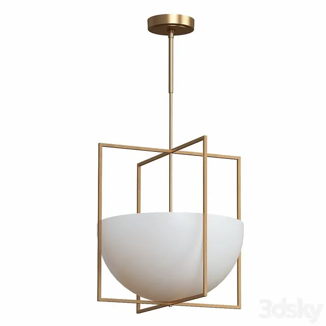 Royce 2 Light 18 inch Antique Brass Pendant Ceiling Light 3D Model