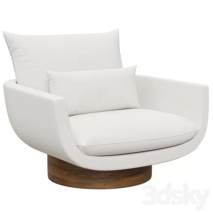 Rua Ipanema Lounge Chair by Yabu Pushelberg in Textured Wool 'High Base' 3D Model