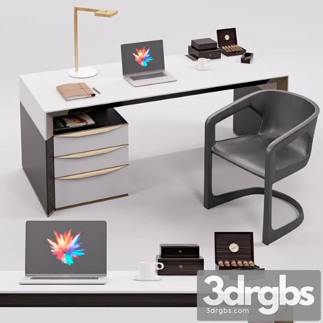 Rubelli notaro desk and minotti twombly 2 3D Model Download